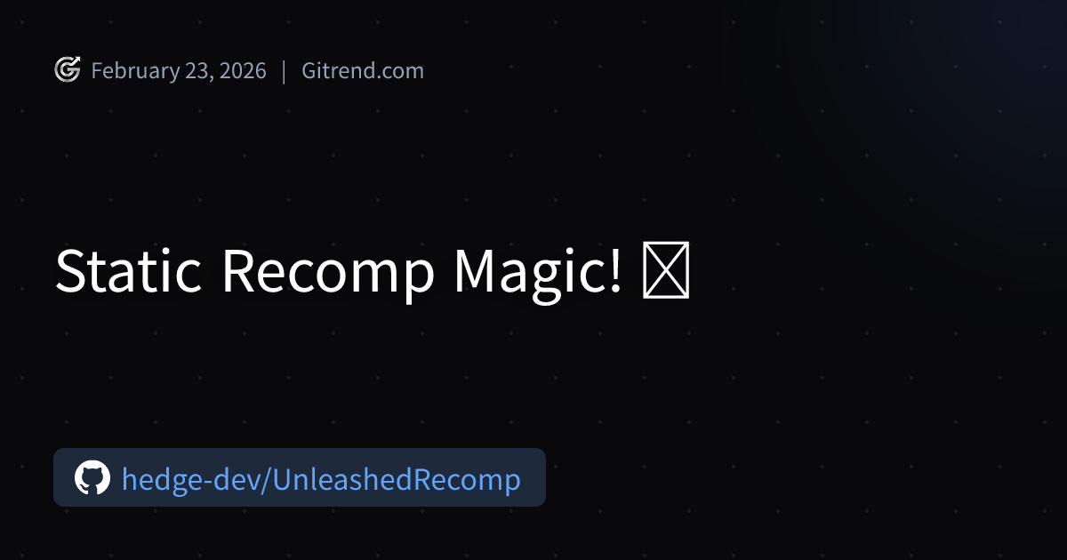 Static Recomp Magic! 🤯 | Gitrend