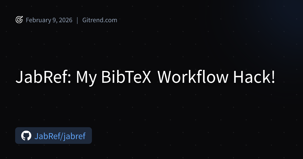 JabRef: My BibTeX Workflow Hack! | Gitrend