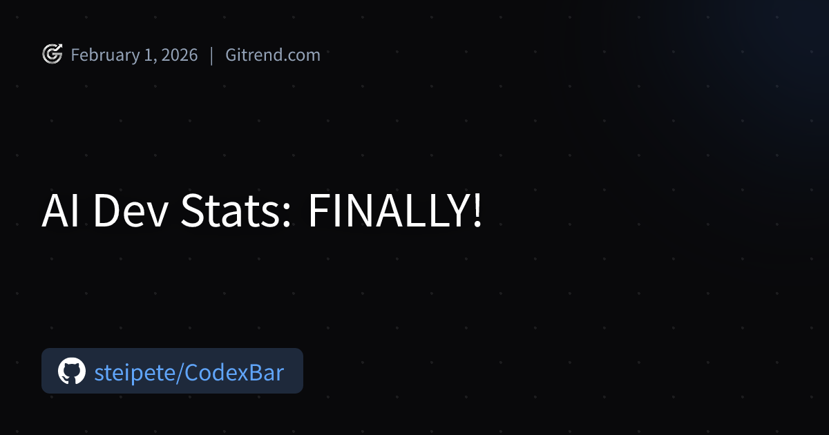 AI Dev Stats: FINALLY! | Gitrend