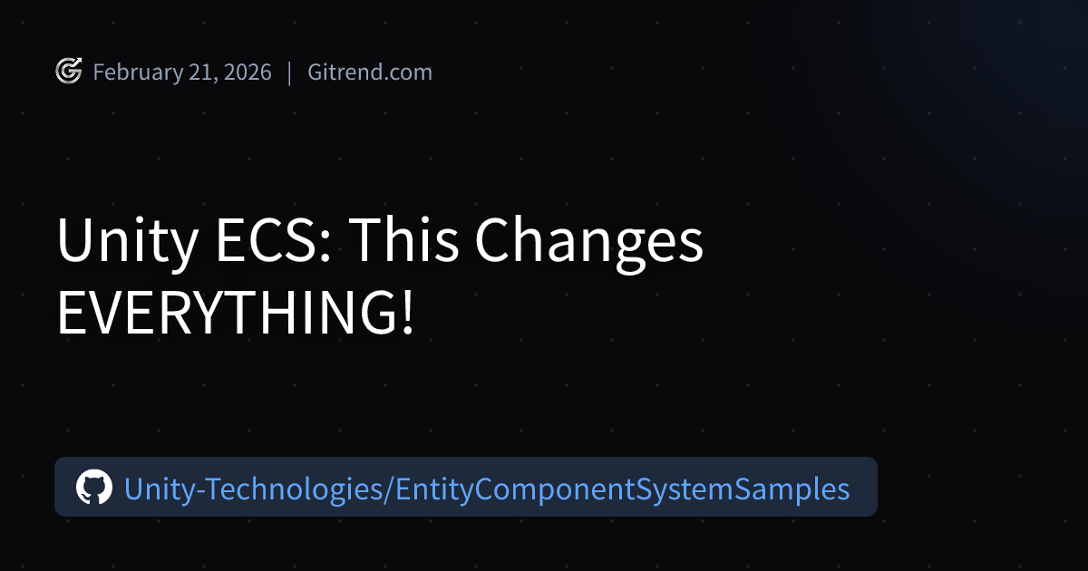 Unity ECS: This Changes EVERYTHING! | Gitrend